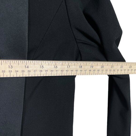 Irene Van RYB Blazer Womens 40 US 8 Black Satin Collar Wool Blend Three Button - Picture 11 of 11